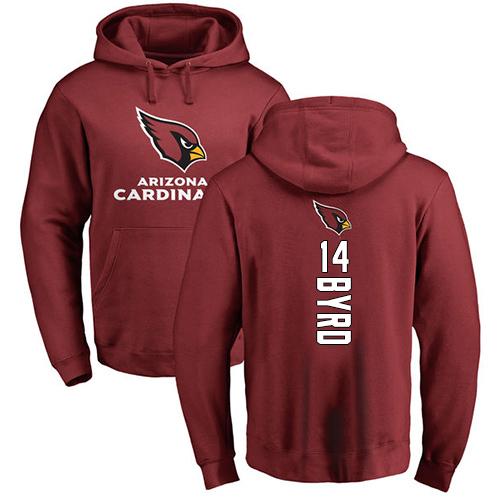 Arizona Cardinals Men Maroon Damiere Byrd Backer NFL Football 14 Pullover Hoodie Sweatshirts